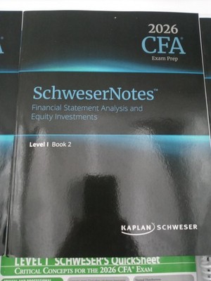 2026 Schweser's CFA Exam Prep Level 1, Books 1-4+Quicksheets,Mind
