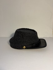 Civil War Reproduction CSA Confederate Infantry Dark Grey Wool Kepi Hat XL