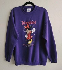 Vtg Disneyland Minnie Where The Magic Began Purple Crewneck Sweatshirt Large USA