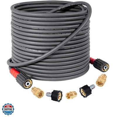#ad Super Flexible Pressure Washer Hose 50FT X 1 4quot; Kink Resistant 3200 PSI Heav... $66.59