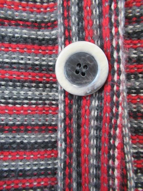 Cárdigan tejido Covington rojo gris negro blanco rayas bolsillos para mujer talla XL Foto 4 de 4