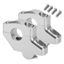 1 1/8" Handlebar Bar Risers Motorcycle Bar Clamps 28mm Bar For Motorbike silver