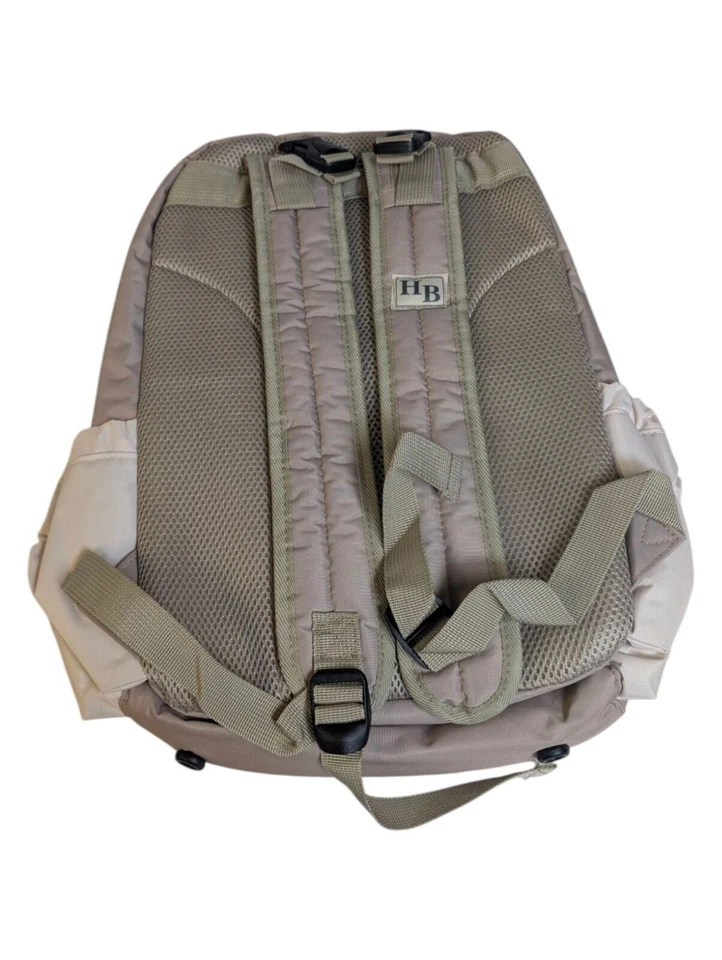 Mochila de pañales para bebé Hudson con cambiador beige y blanco acolchada Foto 2 de 4