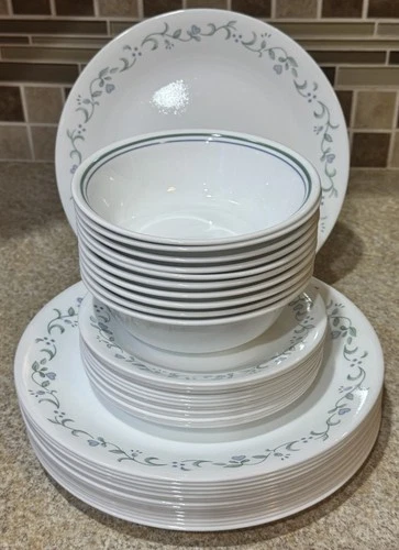 Corelle Lot! Country Cottage Plates Bowls Large Set Of 29 Pieces!