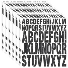 780pc Black Glitter Capital Letter Stickers 1" 2" Vinyl Self Adhesive 15 Sheets