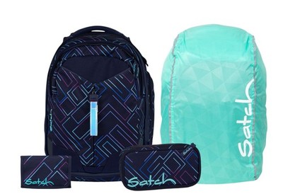 Satch, Schulrucksack-Set MATCH Purple Laser 4-teilig