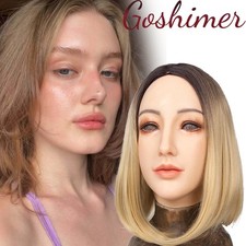 Silicone Realistic Female Face Mask Crossdresser Head Mask For women For Cosplay