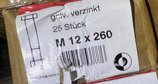 Maschinenschrauben M12x260 Sechskant Gewindeschrauben inkl.Muttern 25St ZeltAk1