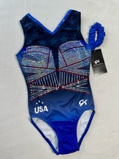 New GK ELITE gymnastics TEAM USA Replica LUMINOUS Olympic LEOTARD Bling AXS