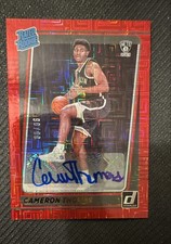 2021-22 Panini Donruss Rated Rookie Cameron Thomas Choice Red Signatures /99 RC