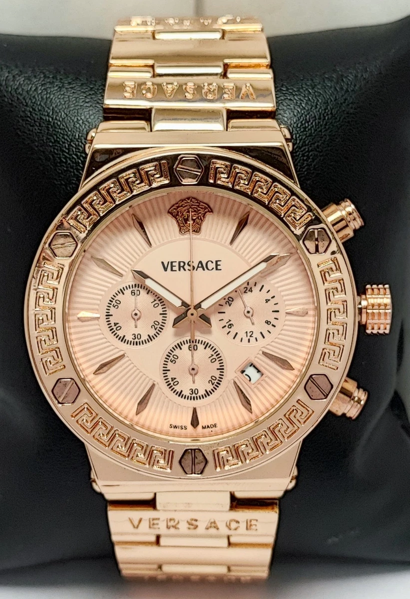 VTG 2007 Versace Women Medusa Vanity Rose Gold IP DIAMONDS Quartz Watch 67Q 39MM Versace, Rose Gold Plated Quartz Wristwatch, Ref# 67Q  main image 4