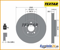 2 St. Bremsscheibe Pro+ Textar 92323405 FüR Mercedes-Benz