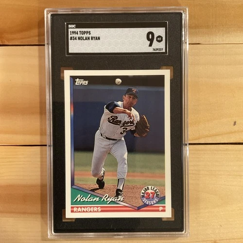 1994 Topps Nolan Ryan #34 PSA 9 MINT – Texas Rangers HOF – Final Season Card