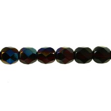 Garnet Red Azuro - 50 6mm Round Faceted Czech Glass Fire Polish Beads