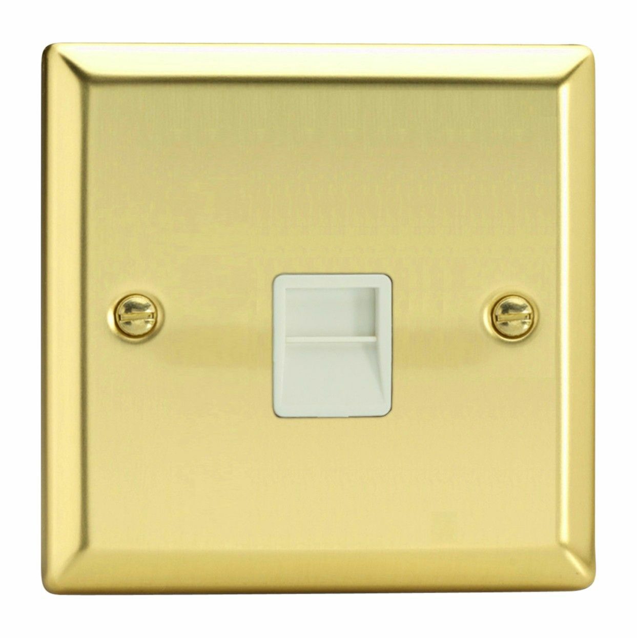 Varilight XVTSW Victorian Polished Brass 1 Gang Telephone Slave Socket