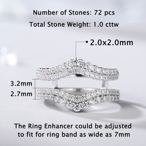Newshe Wedding Ring Enhancer Wrap Guard Stacked Wedding Bands for Promise Ring - Picture 6 of 10