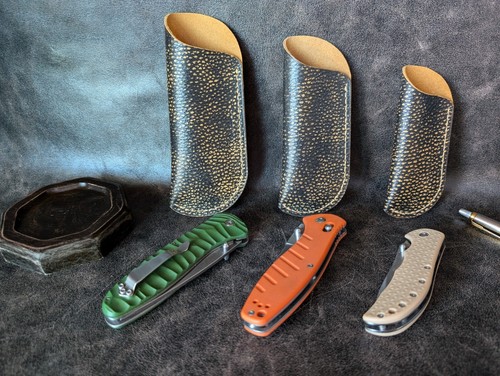 Handmade knife case, Leather Knife Pouch, Pocket knife Leather handmade sheath - Picture 2 of 13