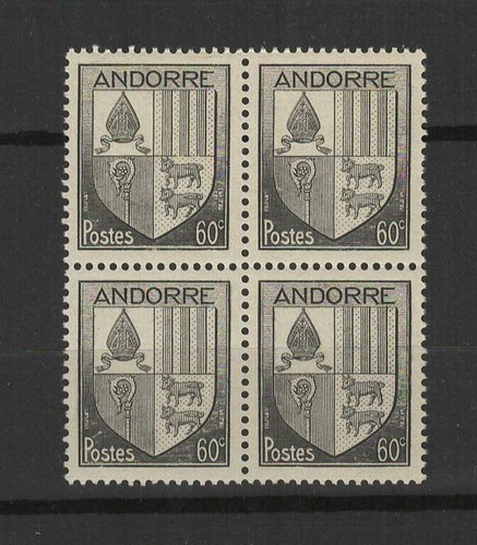 Andorra Französisch 1944-46 Wappen der Täler Block 4 postfrisch MNH /TR9405