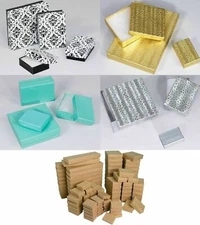 Milti Color Cotton Filled Jewelry Boxes Jewelry GIFT Boxes - LOT OF 5-20-50-100