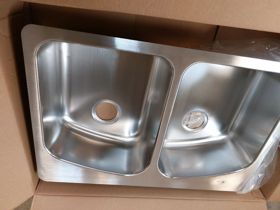 Fregadero de cocina Elkay DPXSR233220 Dayton 22" igual doble cuenco SS, sin orificios para grifo Foto 4 de 4