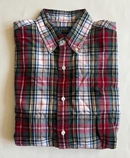  125 NWT Mens Polo Ralph Lauren Classic Fit Plaid Oxford Long Sleeve Shirt Red