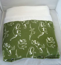 New Dinosaur Glow in the Dark Green Double Flannel Baby Blanket Quilt Handmade