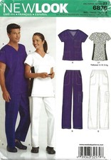 New Look 6876 Misses' Men's NURSING SCRUBS Tops Pants Sz XS-XL UNCUT OOP