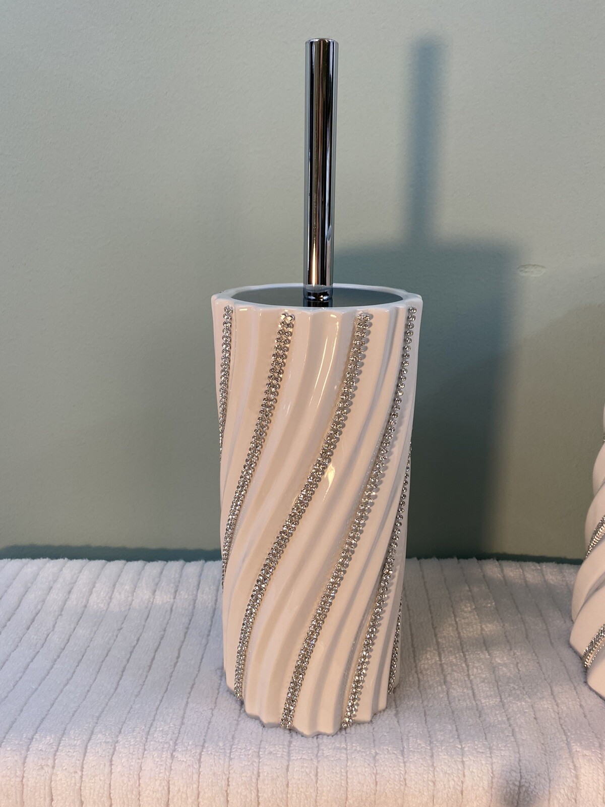 Bella Lux Rhinestone Swirl Bathroom Vanity Accessories Organizer YOU