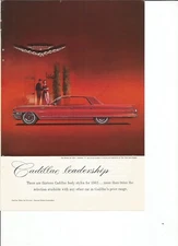 Original 1962 Cadillac DeVille vintage print ad:  "Cadillac leadership."
