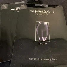 TWO Pairs of Preston & York PREMIERE  Shaper Mid Thigh Length- SIZE 3 JET BLACK