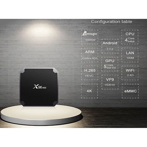 TV box X96Mini S905W Android 7.1 TV 4K - Immagine 3 di 4