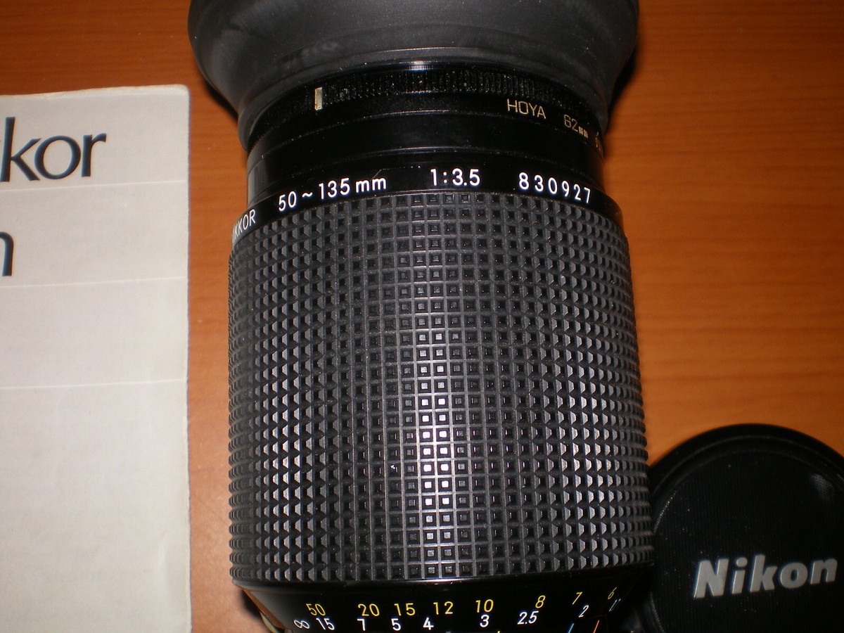 NIKON Camera Zoom Nikkor 50-135mm f/3.5 AI-S Lens w/ Both NIKON Camera Zoom Nikkor 50-135mm f/3.5 AI-S Lens w/ Both