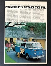 1978 Volkswagen Bus Advertisement More Fun To Take Bus Blue VW Vintage Print AD