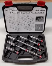 BILITOOLS 6 Piece 3/8'' Drive Spark Plug Socket Set (B1R95314)