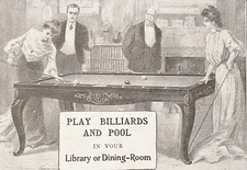 1903 Carrom-Archarena THE TUILERIES Combo Library,Pool & Billiard Table Print Ad