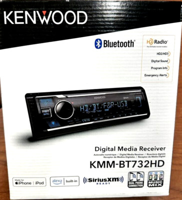 Kenwood KMM-BT732HD Bluetooth HD Radio Media Player iPhone Android USB Aux 6Ch4v