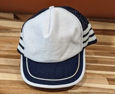 Vintage Blank 3 Stripe Snapback Hat Cap 80s Made in USA