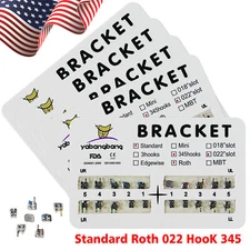 Dental Orthodontic Brackets Metal Braces Standard Roth slot.022 Hooks 3-4-5 OR