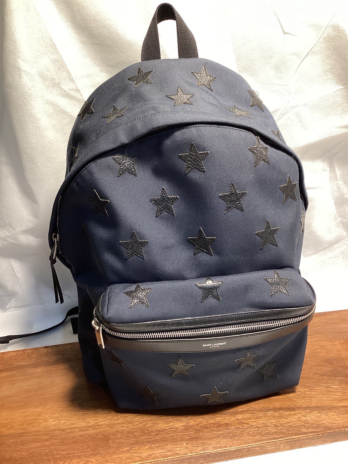 Borsa zaino Saint Laurent tela blu navy