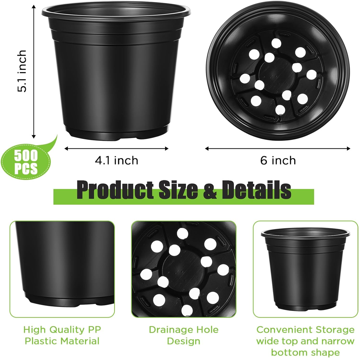 Antique 6 Inch Plastic Pots