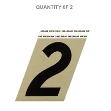 The Hillman Group 840556 3-Inch Aluminum Angle-Cut Number 2 (2 Pack)