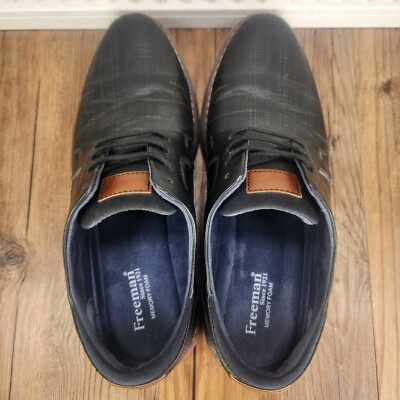 Freeman Hayden Dress Shoes Mens Size 8W Wide Black Leather Oxfords Derbys Preppy Freeman Hayden Dress Shoes Mens Size 8W Wide Black Leather  main image 4