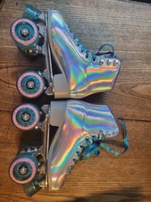 Holographic Prism Reflective Girls Size 33 Rollerskates Preowned