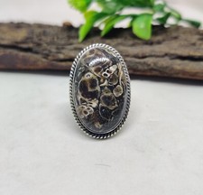 Turritella Agate Gemstone Ring 925 Sterling Silver Statement Handmade Gift Item