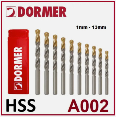 Dormer A002 Bohrer HSS metrisch Jobber verzinnt versch. Größen 1mm bis 12mm