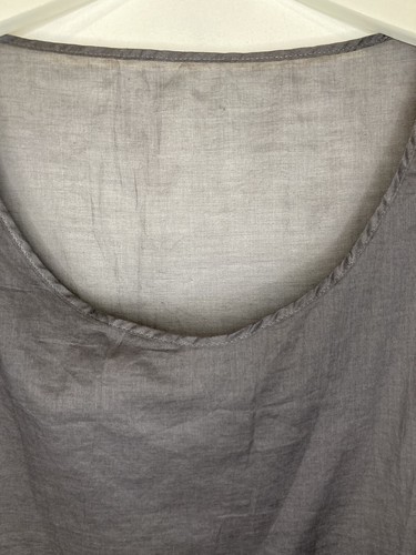 NWT Y2K American Apparel Sheer 'Lawn Tank Top' In Charcoal 100% Cotton size M/L - Picture 2 of 4