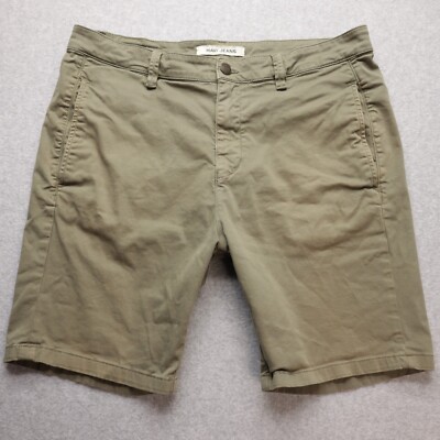 MAVI Shorts Mens 36 Green Khaki 9  Inseam Jacob Stretch Cotton Blend Hiking Zip