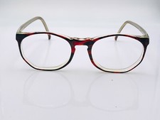 Vintage Marchon Urban Red Gray Metal Oval Sunglasses France FRAMES ONLY