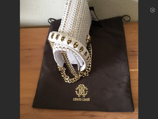Roberto Cavalli White And Gold Era Cross Body Bag