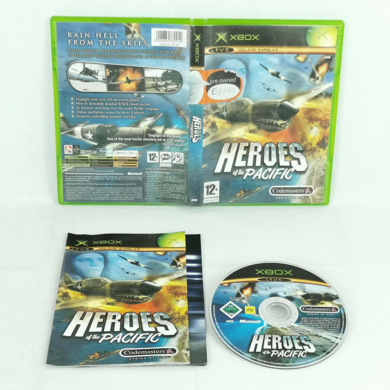 Heroes Of The Pacific Xbox Original Complete PAL